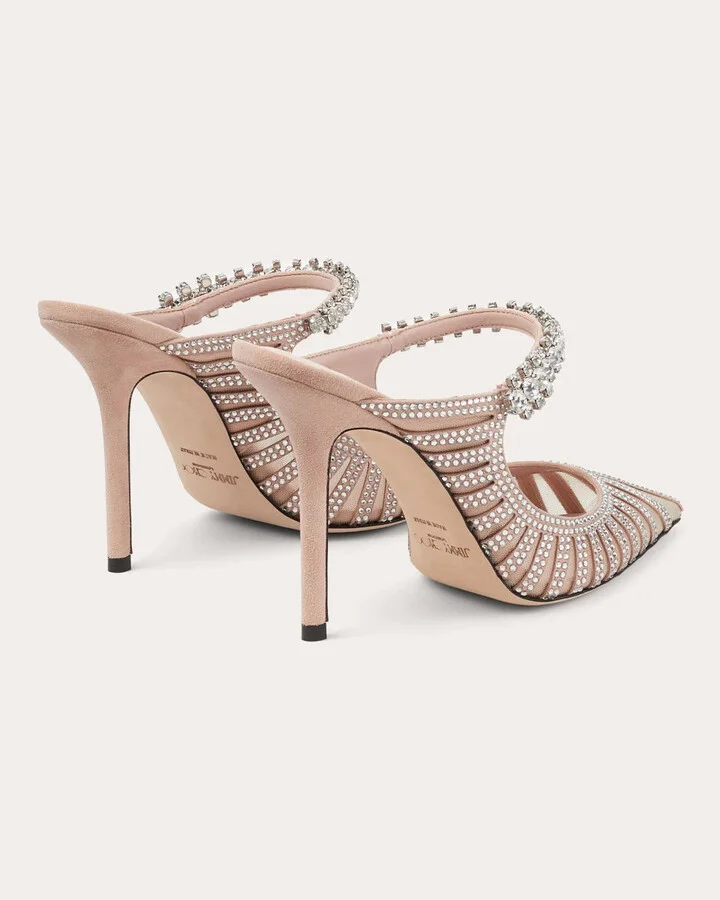 Bing 100 Crystal-Embellished Suede Mesh Mule - Image 5