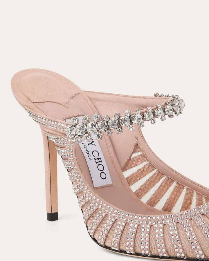 Bing 100 Crystal-Embellished Suede Mesh Mule - Image 6