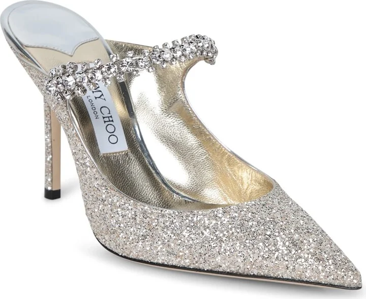 Bing 100 Mules In Silver With Glitter - Image 2