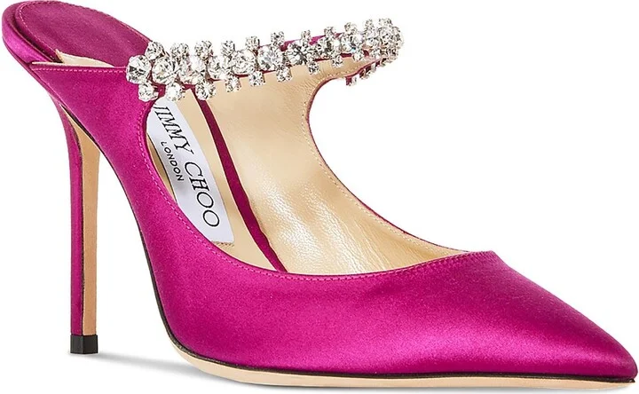 Bing 100 Womens Rhinestone Pointed Toe Mules