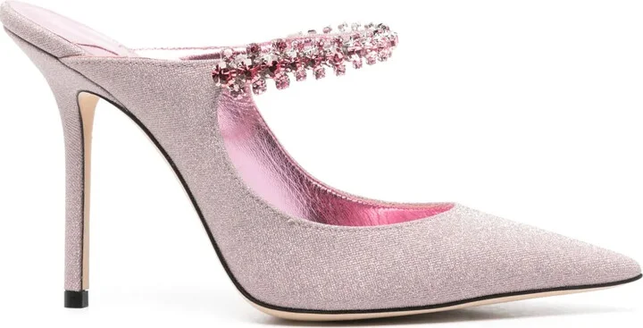 Bing 100mm glitter-detailed mules