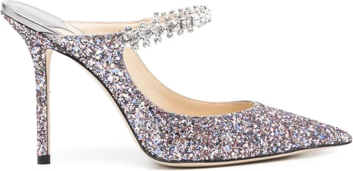 Bing 100mm glitter mules
