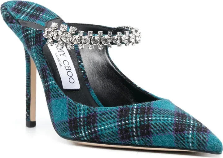 Bing 100mm tartan mules - Image 2