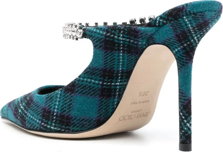 Bing 100mm tartan mules - Image 3
