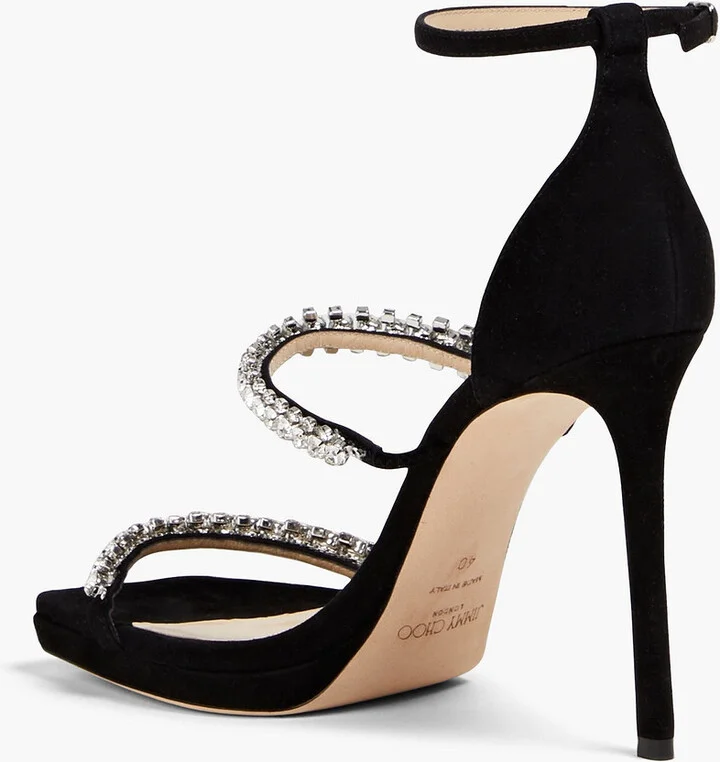 Bing 105 crystal-embellished suede platform sandals - Image 3