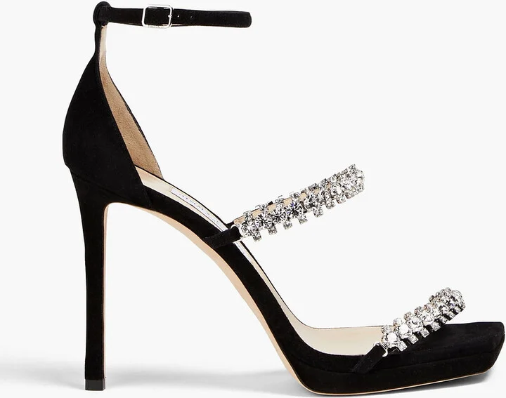 Bing 105 crystal-embellished suede platform sandals