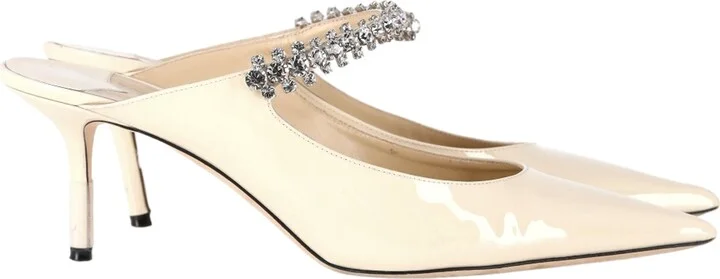 Bing 65 Crystal-Embellished Mules in Cream Leather