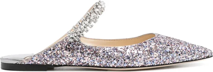 Bing crystal-embellished mules