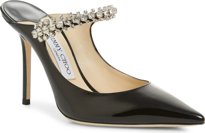 Bing Crystal Embellished Patent Mule