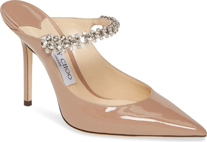 Bing Crystal Embellished Patent Mule
