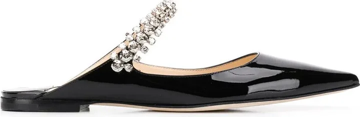 Bing crystal-embellished pointed mules
