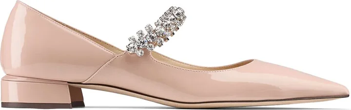 Bing crystal-strap ballerina shoes