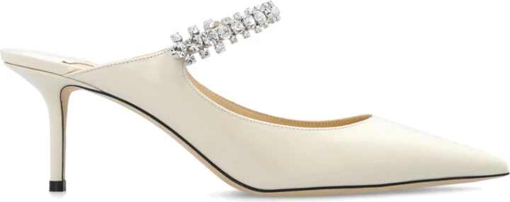 ‘Bing’ Leather Mules, , - Cream