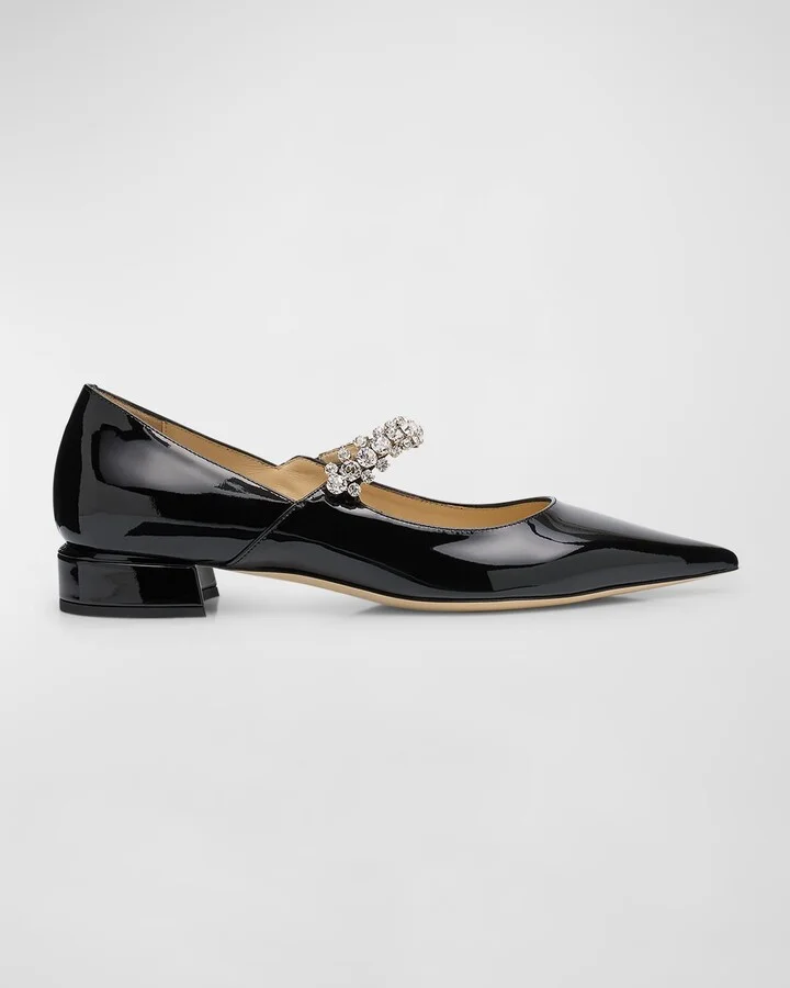 Bing Patent Crystal-Strap Ballerina Flats