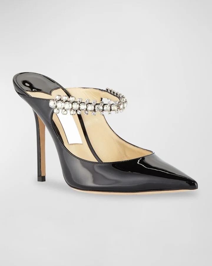 Bing Patent Jeweled Mules - Image 4
