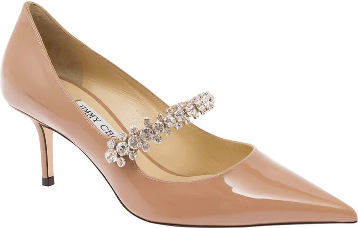 'bing' Pink Pumps With Crystal Embellishment In Patent Leather Woman - Image 2