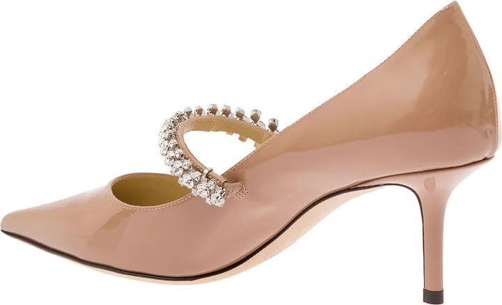 'bing' Pink Pumps With Crystal Embellishment In Patent Leather Woman - Image 3