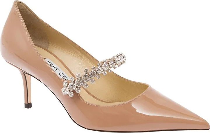 'Bing' Pink Pumps With Crystal Embellishment In Patent Leather Woman - Image 2