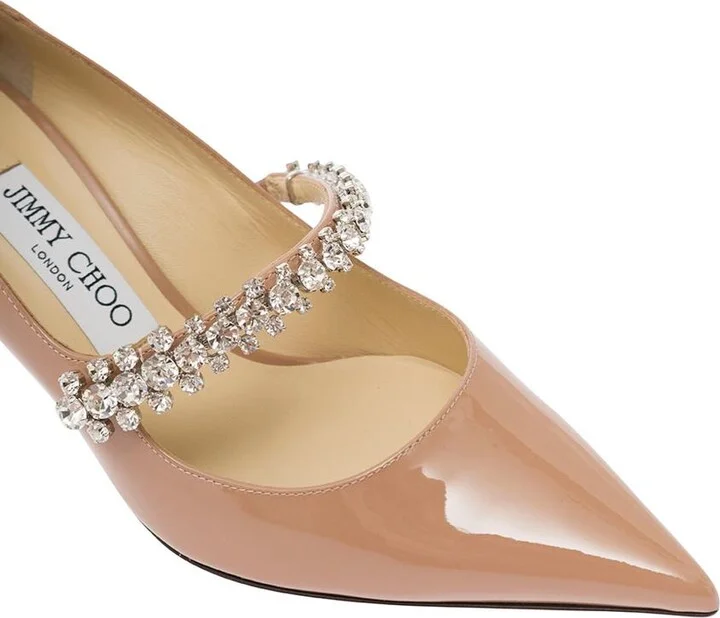 'Bing' Pink Pumps With Crystal Embellishment In Patent Leather Woman - Image 5