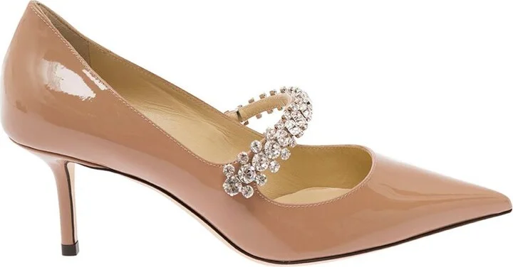 'Bing' Pink Pumps With Crystal Embellishment In Patent Leather Woman