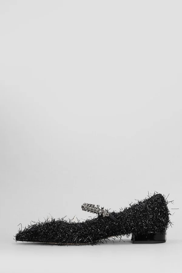 Bing Pump Flat Ballet Flats In Black Laminate - Image 3