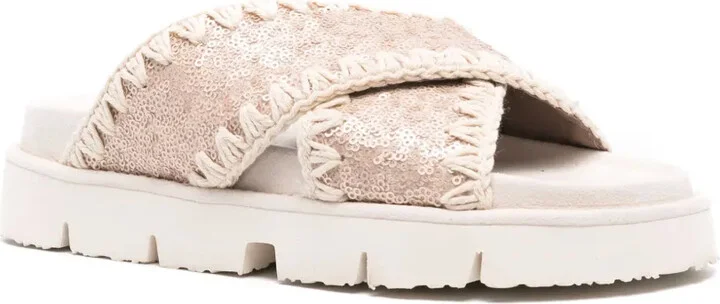 Bio Criss-Cross sequin-embellished sandals - Image 2