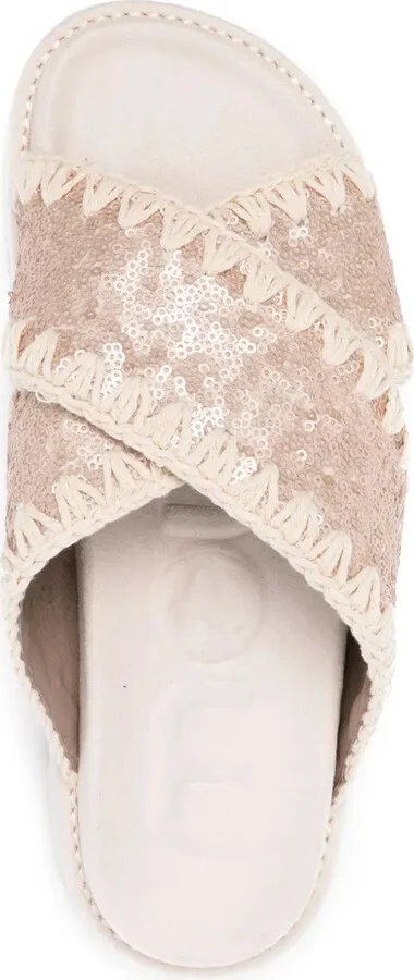 Bio Criss-Cross sequin-embellished sandals - Image 4