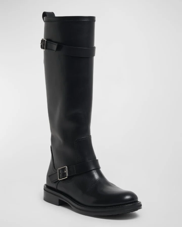 Biork Leather Buckle Biker Boots - Image 2