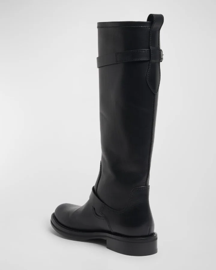 Biork Leather Buckle Biker Boots - Image 4