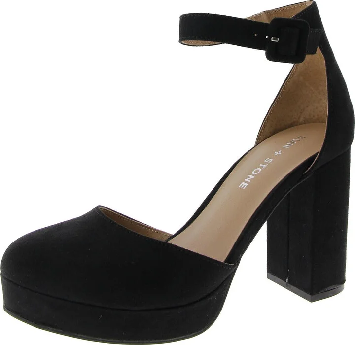 Birdey Womens Comfort Insole Round Toe Platform Heels