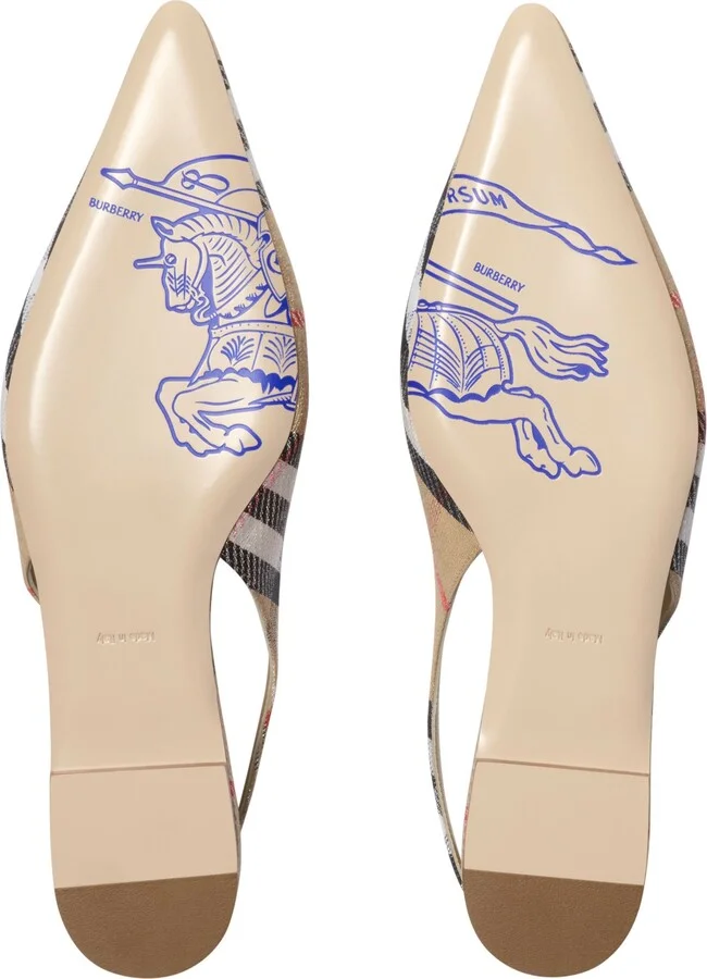 Birdie Check Pointed Toe Slingback Flat - Image 4