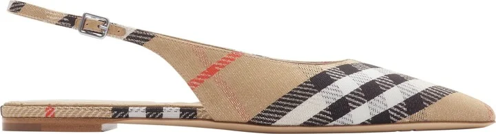 Birdie Check Pointed Toe Slingback Flat