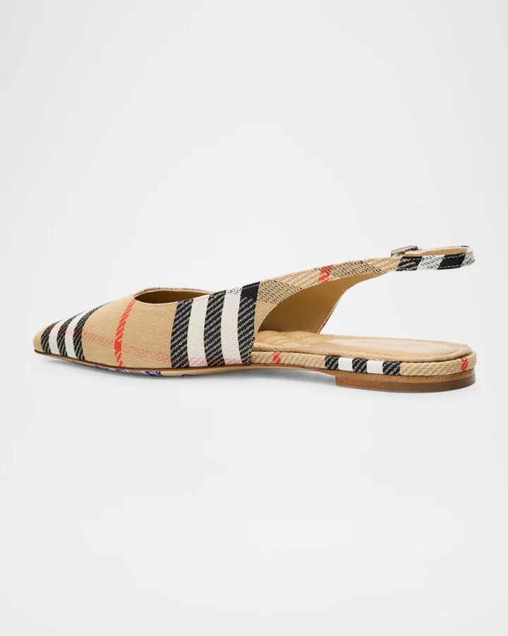 Birdie Check Slingback Ballerina Flats - Image 4