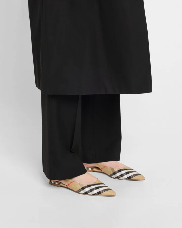 Birdie Check Slingback Ballerina Flats - Image 5