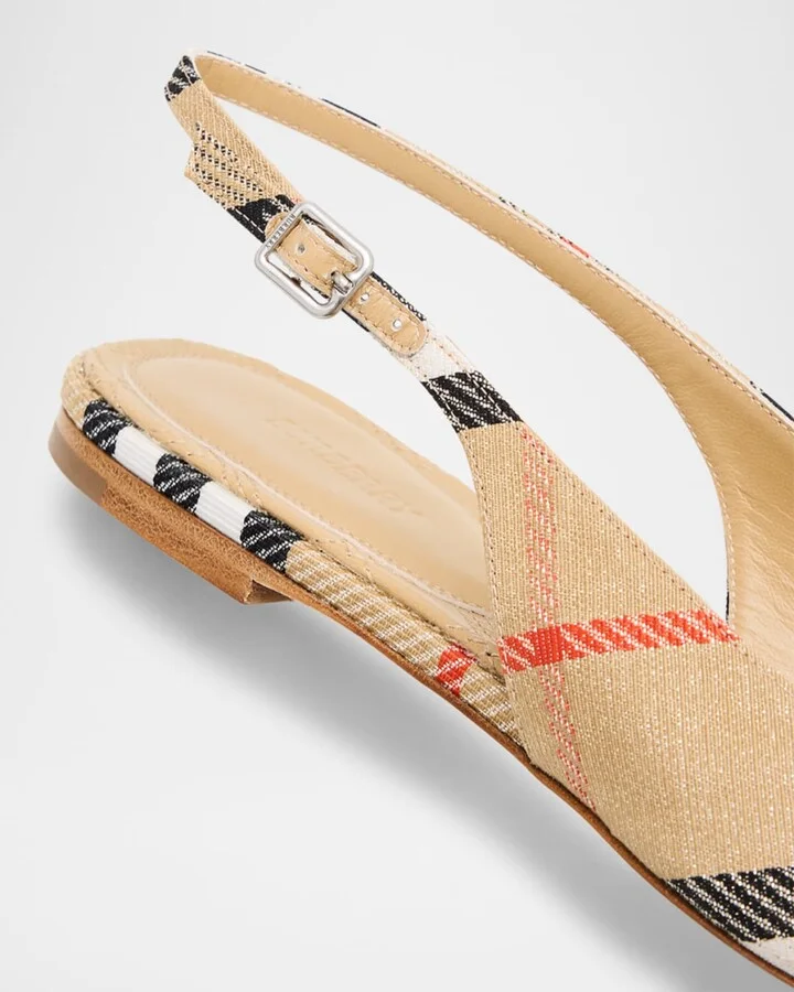 Birdie Check Slingback Ballerina Flats - Image 8