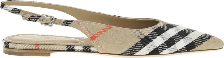 Birdie Check Slingback Ballerinas