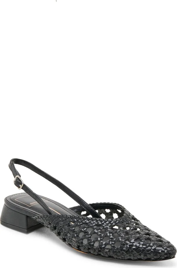 Black Woven Leather