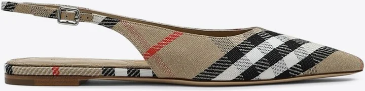 Birdie Vintage Check Slingback Flats