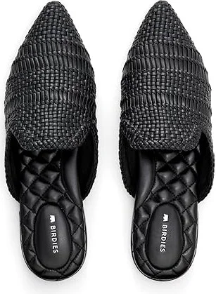 Birdies Dove Woven Mule Women's Slippers Black : 6 M, Leather - Image 2