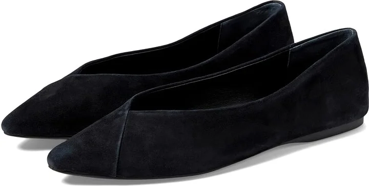 Birdies Goldfinch Suede Flat Women's Shoes Black : 6 M