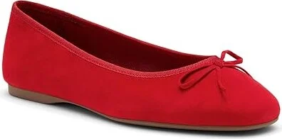 Birdies Hummingbird Suede Flat Women's Shoes Red : 5.5 M, Leather/Rubber/Suede