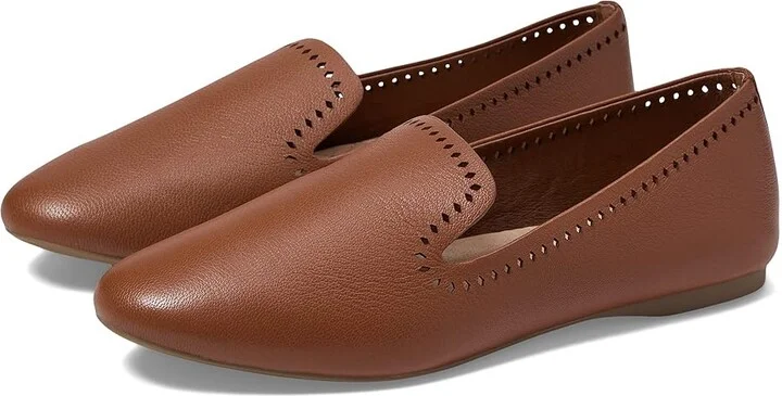 Birdies Starling Leather Laser Cut Flat Women's Shoes Whiskey Leather Laser Cut : 5 M