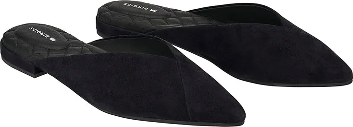 Birdies Swan Suede Mule Women's Shoes Black Suede : 6 M
