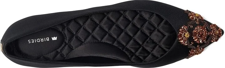 Birdies The Goldfinch 15 Ballet Flat Women's Shoes Black Jeweled Silk : 7 M, Mesh/Rubber/Velvet - Image 2