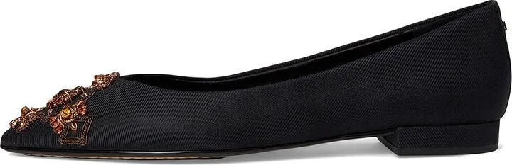 Birdies The Goldfinch 15 Ballet Flat Women's Shoes Black Jeweled Silk : 7 M, Mesh/Rubber/Velvet - Image 6