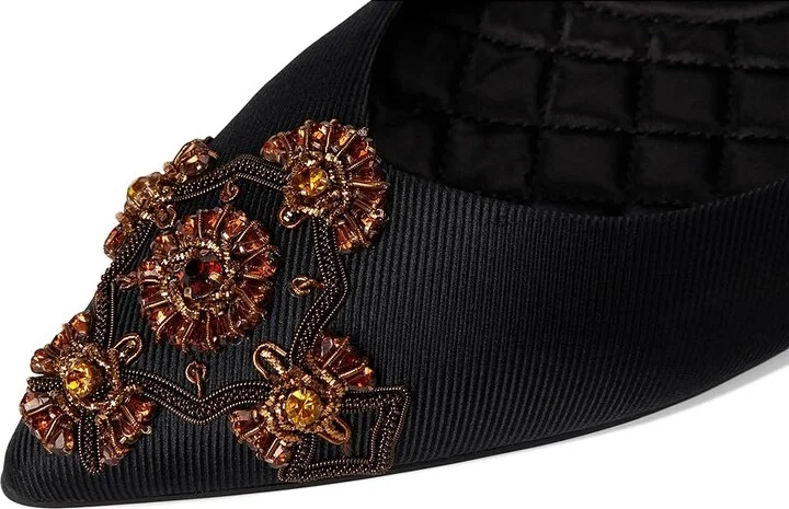 Birdies The Goldfinch 15 Ballet Flat Women's Shoes Black Jeweled Silk : 7 M, Mesh/Rubber/Velvet - Image 7
