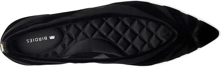 Birdies The Goldfinch 15 Ballet Flat Women's Shoes Black Velvet Mesh : 7 M, Mesh/Rubber/Velvet - Image 2