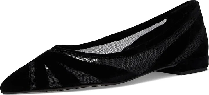 Birdies The Goldfinch 15 Ballet Flat Women's Shoes Black Velvet Mesh : 7 M, Mesh/Rubber/Velvet - Image 5