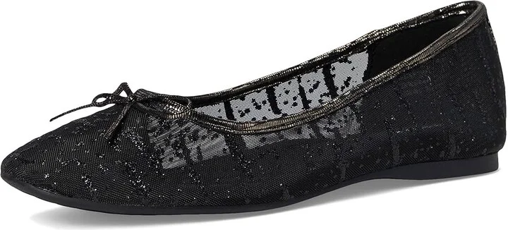 Birdies The Songbird Ballet Flat Women's Shoes Black Mesh Sparkle : 6 M, Leather/Mesh/Polyester - Image 5