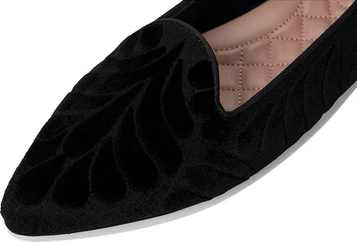 Birdies The Sparrow Flat Women's Shoes Black Velvet Embroidery : 12 M - Image 7